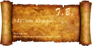 Tálos Blanka névjegykártya