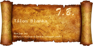 Tálos Blanka névjegykártya
