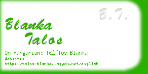 blanka talos business card